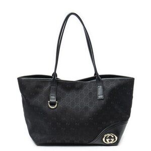 Gucci Small Brit Black GG Canvas Shoulder Bag
